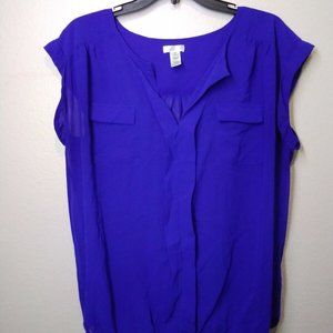 Women's Blue XL Marisol Dress Shirt Top Blouse
